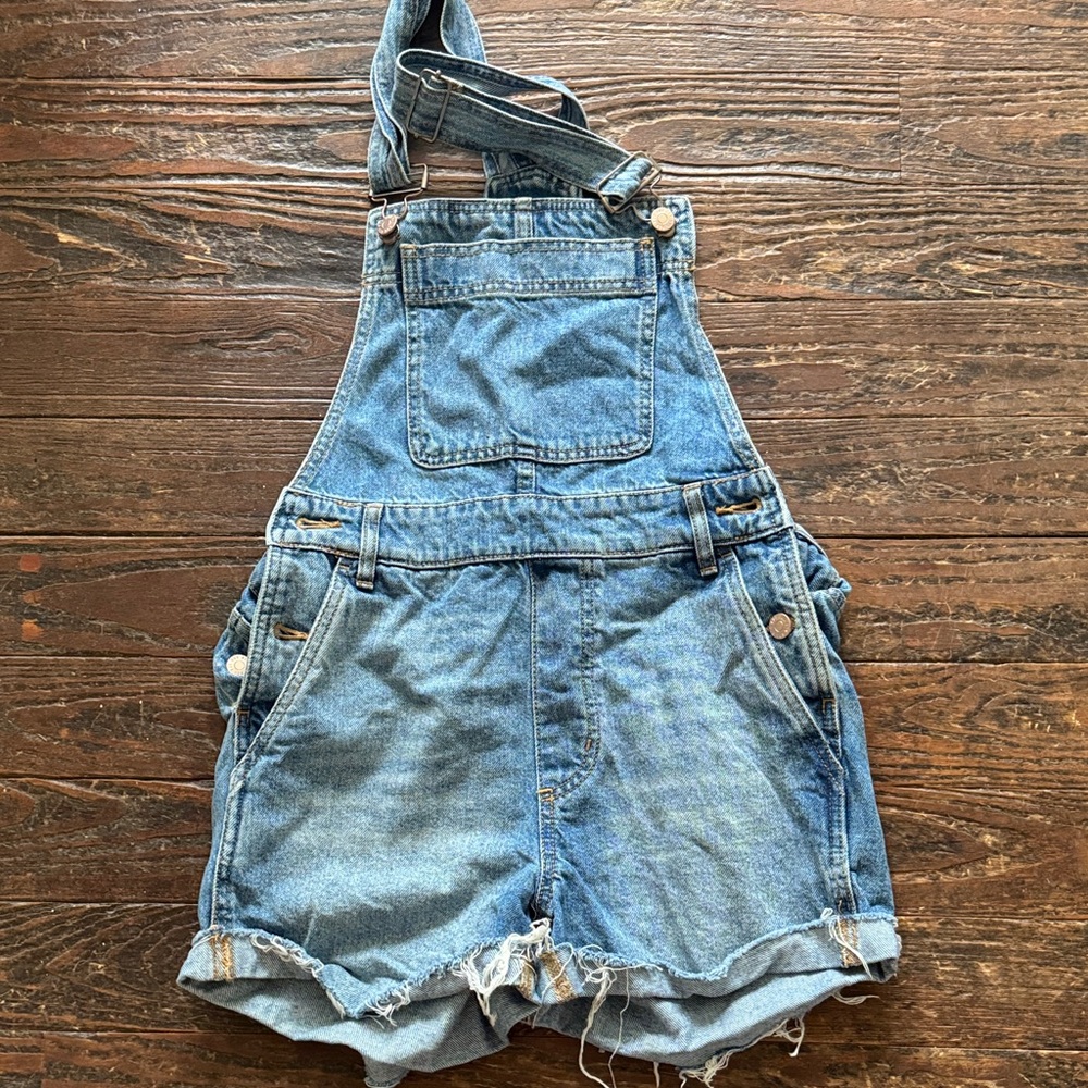 BDG Blue Denim Overall Shorts